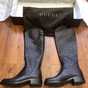 Gucci Leather Riding Boots